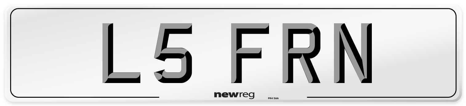 L5 FRN Number Plate from New Reg